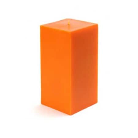 Zest Candle CPZ-141-12 3 x 6 in. Orange Square Pillar Candle, 12PK CPZ-141_12